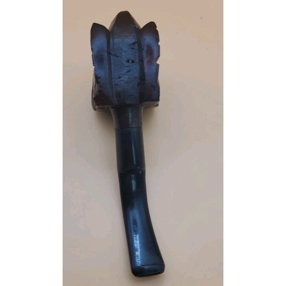 Vintage Hand Carved Indian Head Face Figural Pipe Collectors Smoking Pipe - Picture 9 of 11